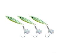 Señuelo de metal con tecnología UV Glow y paleta giratoria para intensificación y vibración en agua salada (15 g, verde)
