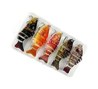 Señuelo De para Bar,5 Piezas Cebo Realista Sumergiendo | Señuelo De Agua Dulce con Articulaciones Múltiples - para Pescadores Lago River Rive Marigane Dorado Lucio Perca