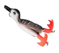 Señuelo de pato para pesca: cebo de pato realista 3D flotante con patas giratorias | Cuerpo ABS resistente a los impactos con trillizos afilados para perca, y