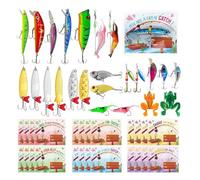 Señuelo de Pesca,24 Piezas De Relleno Para Bolsa De Accesorios De Pesca - Cebos con Anzuelos para | para Deportes al Aire Libre Agua Dulce Agua Salada Marigane Salmón Pez Gato y Camarón