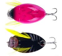 Señuelo de pesca 3,8 cm 4 g cebo de plástico flotante para patrón de escarabajo con ojos 3D y gancho de canal de sangre para pesca de agua dulce y salada (KC008-6)