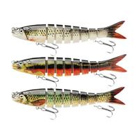 Señuelo de Pesca,Cebos de Pesca en Agua Salada | Juego de Señuelo de Pesca 3D Realista Multijunta para Orilla, Aguas Profundas, Agua Dulce, Bote, Kayak, Río