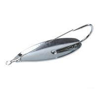 Señuelo de pesca con revestimiento de cobre para lubina, sin malas hierbas, cuerpo de metal altamente reflectante, diseño resistente a los enganches, color plateado y dorado, 5,6 cm (plata, 72 mm x 25