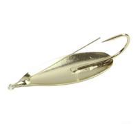 Señuelo de pesca con revestimiento de cobre para lubina, sin malas hierbas, cuerpo de metal altamente reflectante, diseño resistente a los enganches, plateado y dorado, 5,6 cm (dorado, 72 mm x 25 mm