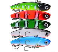 Señuelo de pesca con vibración construido para buceo rápido y patrón de tambaleo apretado para imitar presas heridas y provocar golpes de reacción de peces de caza (5 piezas/juego)