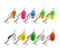 Señuelo de pesca de 5/6/8/9/11 g, accesorios de aparejos de pesca, cebos de metal duro con anzuelo triple, cebos giratorios de trucha, metal de alta resistencia