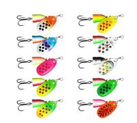 Señuelo de pesca de 5/6/8/9/11 g, accesorios de aparejos de pesca, cebos de metal duro con anzuelo triple, cebos giratorios de trucha, metal de alta resistencia