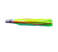 Señuelo de pesca de cabeza de cobre con falda de calamar brillante UV para aguas profundas para pesca de pulpo, cebo pesado de 55 g con ojos realistas 3D y falda de silicona flexible para juegos de
