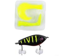 Señuelo de pesca de hundimiento lento de 10 cm con cola en T reemplazable, cebo artificial de 72 g con ojos 3D y acabado reflectante para lubina (100 mm, 72 g/76,5 g 4#)