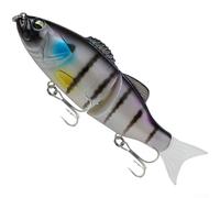 Señuelo de pesca de hundimiento lento de dos secciones con ala elástica para movimientos naturales de la cola, adecuado para pesca en barco y condiciones de pesca en la playa (rayas negras)