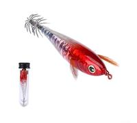 Señuelo de pesca diseñado para pulpo con patrón horizontal de calamar de camarón, cuerpo fluorescente de fregadero lento y gancho de paraguas de doble capa (11#)