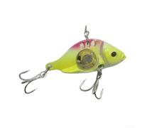 Señuelo de pesca LED para peces bajo el agua, luz luminosa, para salmón, trucha, perca, agua dulce, equipo de agua salada, construcción de metal, 60 mm, 80 mm, tamaños disponibles (A04)