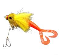 Señuelo de pesca multiarticulado en forma de ratón con alambre de acero doble gancho y cola curvada para movimiento activo de natación y mayor tasa de captura (amarillo)
