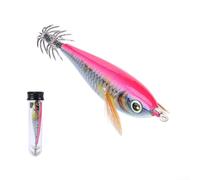 Señuelo de pesca para pulpo en forma horizontal de calamar de camarón, acción de hundimiento lento, cuerpo fluorescente, puntos de gancho fuertes y cuenta de sonido (2#)