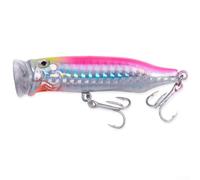 Señuelo de pesca Popper ABS y acero inoxidable, 7 cm, 10 g, con cuerpo brillante y detalle de ojo 3D realista (rosa)