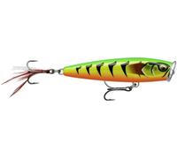 Señuelo de Pesca Rapala Skitter Pop Elite, tamaño: 7,5 cm/10 g, Flotante para Agua Dulce y Salada, Profundidad de nado: Superficie, Aparejos de Pesca de balsa, Gilded Fire Tiger GDFT
