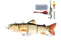 Señuelo de pesca robot, Señuelo de pesca animado,Señuelos eléctricos realistas con cebo de pesca para natación robótica | Swimbait articulado de 4 segmentos, señuelo de pesca animado Wobbler iluminado