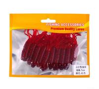 Señuelo de pesca suave de PVC de 7 cm, gusano, perca, trucha, trucha, cola en T, 10 piezas (color 6#)