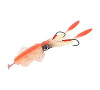 Señuelo de Pesca Suave para Calamar, Cebo de Pesca Marina para calamares, Cebo de simulación Realista de Pulpo con Ojos 3D Naturales y tentáculos Luminosos nocturnos para Pesca en (Naranja)