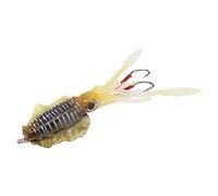 Señuelo de Pesca Suave para Calamar, Cebo de Pesca Marina para calamares, Cebo de simulación Realista de Pulpo con Ojos 3D Naturales y tentáculos Luminosos nocturnos para Pesca en (Negra)