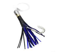 Señuelo de pulpo de cobre hecho a mano con precisión de 12 cm, 40 g con cabeza de metal para una acción superior en el agua cuando se busca atún y en profundidad (azul)