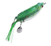 Señuelo de rana de PVC de 9 cm para pesca en aguas superiores estilo tormenta con movimiento de falda de silicona y componentes reflectantes de 360 grados (2#)