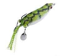 Señuelo de rana de PVC de 9 cm para pesca en aguas superiores estilo tormenta con movimiento de falda de silicona y componentes reflectantes de 360 grados (1#)