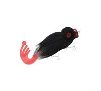 Señuelo de ratón de pelo de ciervo hecho a mano, 9 cm, 16 g, cebo de hundimiento para pesca de almizcle BassPike, aparejo sólido de simulación de cebo (negro)