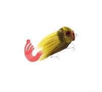 Señuelo de ratón de pelo de ciervo hecho a mano, 9 cm, 16 g, cebo de hundimiento para pesca de almizcle BassPike, aparejo sólido de simulación de cebo (amarillo)