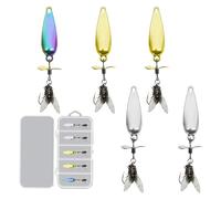 Señuelo de | Señuelo Artificial con Metal para Agua | Mosca Realista de 5 Piezas Artificial con vibración para Perca bagre Lucio salmón Trucha en Agua torrente mar Lago pantano Aventuras