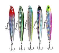 Señuelo De Tipo Lápiz, 5 Colores Flotantes Crankbait Popper, Anzuelos Realistas De Lanzamiento Largo para Bass En Lagos, Ríos, Agua Salada Y Agua Dulce Desde, Orilla O Kayak