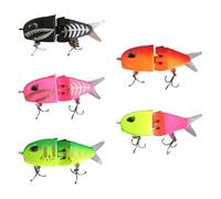 Señuelo deslizante | Señuelo flexible Multi-articulado para la pesca del | Aletas de goma Anzuelos de acero carbono Estructura articulada flexible para Silure Lucio Trucha Dorado Perca Sol Agua Dulce