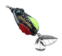 Señuelo eficaz de la rana del trueno con dos ganchos para la pesca de la róbala de cabeza de serpiente en agua dulce o salada, colores vibrantes, material de PVC de 4,5 cm (D)