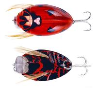 Señuelo flotante duro de 3,8 cm 4 g para imitación de escarabajo con configuración de gancho visual realista y sangre para pesca dirigida (KC008-2)
