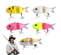 Señuelo Glide para la pesca - Señuelo de pesca fluido de deslizamiento lento | Señuelo flexible realista con anzuelos de acero al carbono para pesca de agua dulce y agua salada Trucha Silure Lucio