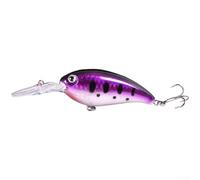 Señuelo gordo de pesca al aire libre con acción flotante flexible y ojos realistas 3D, ganchos resistentes para lubina en agua dulce y salada, multicolor, 12 cm de longitud, 14 g de peso (J)
