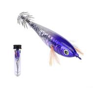 Señuelo horizontal tipo gancho de calamar para pesca de pulpo con revestimiento fluorescente de tasa de hundimiento lento y sistema de gancho de paraguas de doble capa (16#)