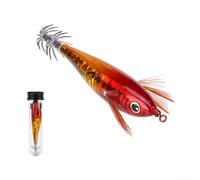 Señuelo horizontal tipo gancho de calamar para pesca de pulpo con revestimiento fluorescente de tasa de hundimiento lento y sistema de gancho de paraguas de doble capa (17#)