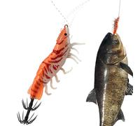 Señuelo Para Calamar | Cebo Artificial De Pulpo De Hundimiento Lento 8 cm - Señuelos Realistas Con Diseño De Camarón Y Brillo En La Oscuridad - para Pesca de Gambas Trolling en Lagos y Ríos de Agua Du