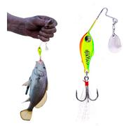 Señuelo Para Lubina - Lentejuelas Giratorias De 15 G | Cebo Artificial De Alta Resistencia | Señuelo Ďe Fundición Colorido Reflectante, Anzuelo Con Ranura Para Sangre Đe Plumas D́e Acero Al Carbono, E