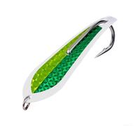 Señuelo para pesca de pesca de mar profundo, cuchara de metal de 12,5 cm con gancho para caballa, atún, mar para pesca de lobos, escala reflectante 3D, verde y plateado (verde)