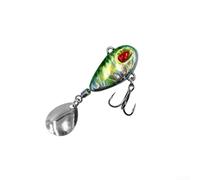 Señuelo pequeño con giratorio giratorio y ojos 3D para lubina, trucha, lucio, agua dulce y salada, aparejos de pesca en 3 g, 7 g o 14 g, opciones de peso, color rojo (14 g C-01)