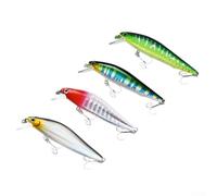 Señuelo realista de hundimiento lento para lubina, cebo duro de 7 cm con broche integrado para cambio rápido, acción de cola tambaleante para pesca en aguas profundas, 4 piezas en varios colores y