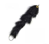 Señuelo sintético diseñado para aplicaciones de pesca con mosca y señuelo con cuerpo de sección múltiple que mejora el desplazamiento del agua (negro)