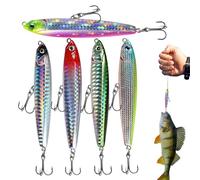 Señuelo Stick buceando, conjunto de señuelos fluidos de alto brillo, pequeño realista, lanzar largo para bar trucha noche mosca pescadores orilla kayak río estanque lago agua dulce salada