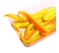 Señuelo suave del gusano de seda de la arena de Tpr con el atrayente del camarón para la pesca del mar Configuración del flotador realista de la lombriz de tierra falso cebo 8cm longitud 10pcs (Nº 4