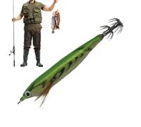 Señuelos artificiales para calamares de agua salada, anzuelos fosforescentes de 12 cm | Con perlas sonoras para la A Jig, para trucha, bagre, gambas, sepia en ríos, lagos, estanques y aguas