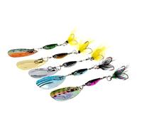 Señuelos artificiales para perca de trucha - 5 señuelos persico sol con cebos - Señuelo con cuchillas metálicas para trucha, lucio y otros lagos, ríos, orillas de arrastre