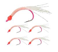 Señuelos artificiales para pesca de perca, 5 unidades, kit de señuelos de anzuelo luminiscentes - Artificiales para peces con cola reflectante de 4,5 cm | Para pescador al aire libre, agua salada