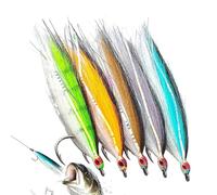 Señuelos de - 5 piezas de cebo artificial dorado con anzuelo, cebo de , para agua dulce y agua salada, salmón, trucha, sapo, dorado, lucio, perca, mar, lago, río, orge